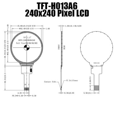 SPI connectent le type résistif rond TFT LCD SPI 240x240 de barre de 1,3 pouces