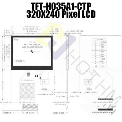 3,5&quot; écran tactile 320x240 d'affichage à cristaux liquides TFT pour le moniteur de Pcap d'instrumentation de véhicule