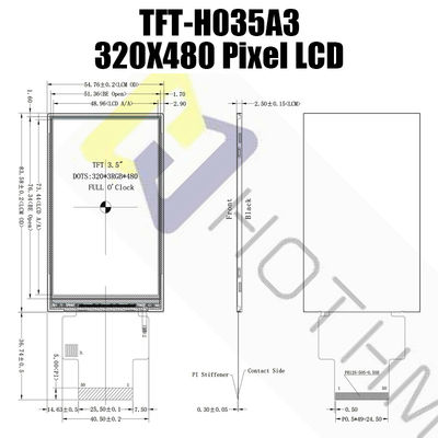 3,5&quot; universel lumière du soleil d'affichage de TFT LCD lisible avec l'interface compatible TFT-H035A3HVIST5N50
