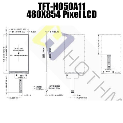Verticale points IC ST7701S/TFT-H050A11FWIST5N20 de l'affichage 480x854 de TFT LCD de 5 pouces