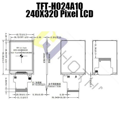 Affichage vertical de MCU TFT LCD fonction multi de 2,4 pouces avec le module de TFT de moniteur de Pcap