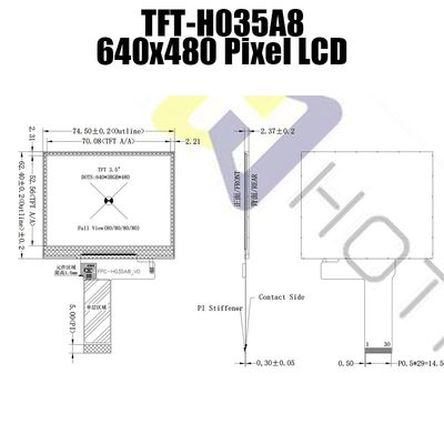 2.8V pixels TFT-H035A8VGIST6N30 de l'écran de visualisation de TFT LCD de 3,5 pouces 640x480