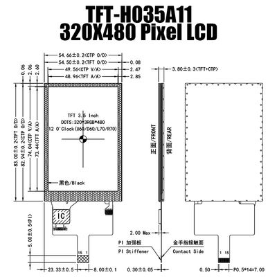 3,5 affichage de pouce 320x480 TFT avec le module lisible d'affichage à cristaux liquides de TFT de lumière du soleil de moniteur de Pcap