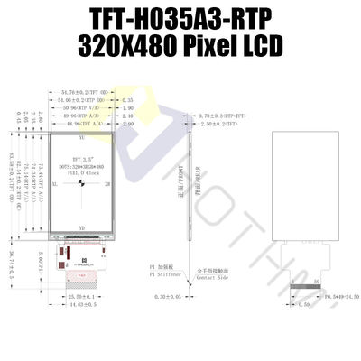 Verticale module de TFT LCD de 3,5 pouces, écran capacitif multifonctionnel de TFT