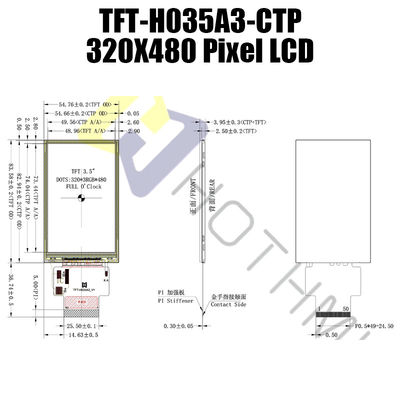 3,5 moniteur vertical pratique de Pcap de module de pouce 320x320 TFT LCD