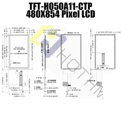 écran tactile IC ST7701S de 550cd/M2 MIPI TFT LCD module de TFT LCD de 5 pouces