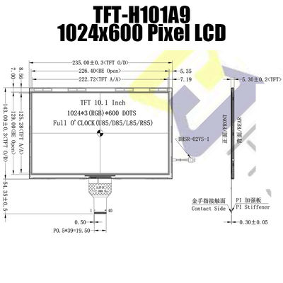 10,1 pouces LVDS IPS TFT LCD 1024x600 EK79001 EK73215 pour l'affichage industriel