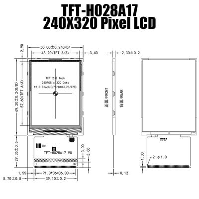 2,8 module d'affichage de pouce 240x320 MCU TFT avec ST7789 le conducteur IC