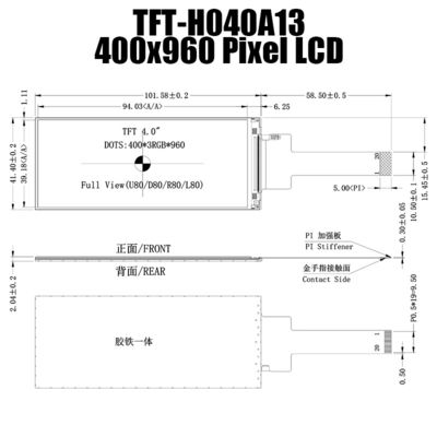 4 fabricant For Fingerprint Lock d'affichage du module 400X960 TFT LCD de TFT LCD de pouce