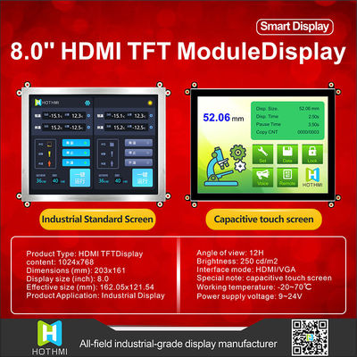 8&quot; lumière du soleil de pouce HDMI TFT LCD 1024x768 lisible pour l'affichage industriel d'applications