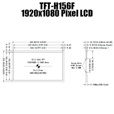 Panneau d'affichage TFT 15,6 pouces IPS 1920x1080 à large température LVDS