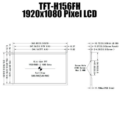 15,6 pouces IPS 1920x1080 tactile capacitif large température panneau d'affichage TFT LVDS